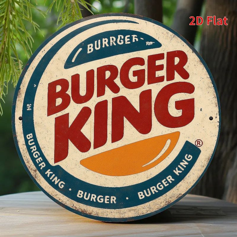 Woodworking Logos - Burger King Logo retrò in legno
