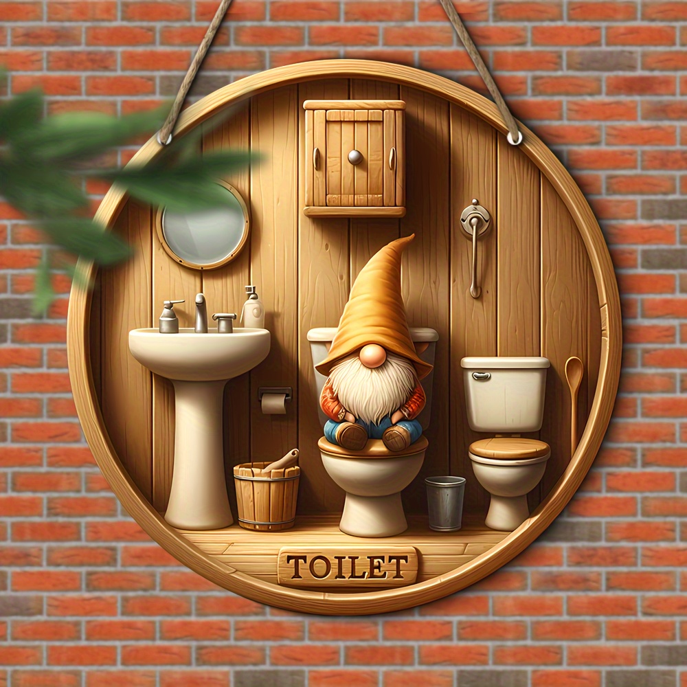 Woodworking Logo - Logo WC gnomo country, piatto decorativo